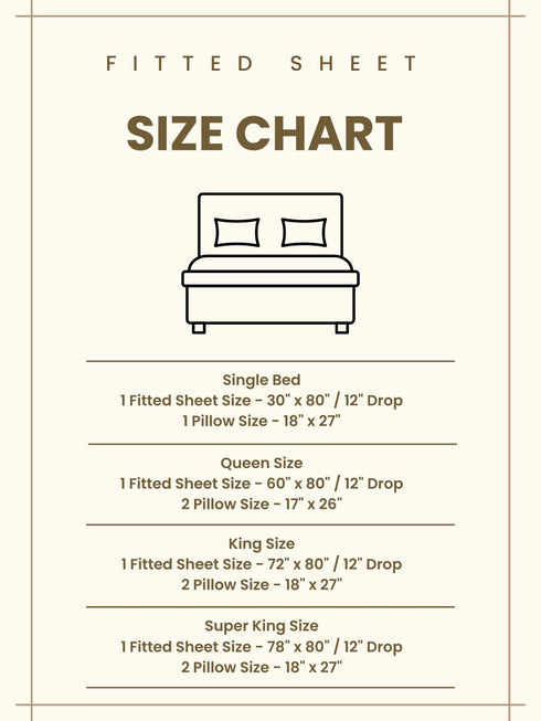 Alley Solid 100% Cotton 300 TC Fitted Sheet with 2 Pillow covers- Extra Soft - Easy Care- Hyperallergenic